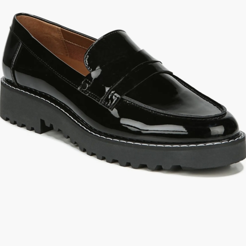 Frano Sarto | Cassandra Black Patent Leather Penny Loafers - Picture 6 of 13